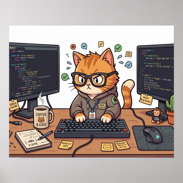 Königlicher Katzenposter Poster (Vorne)