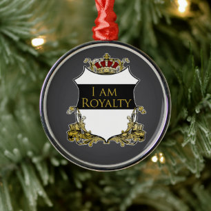 Königlicher Kronenschild Dunkelgrau Luxus Ornament Aus Metall