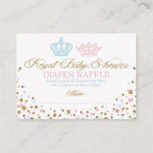Königlicher Kronprinz Prinzessin Diaper Raffle Begleitkarte