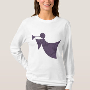 Königlicher lila Engel - langer die Hülsen-T - T-Shirt