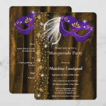 Königlicher Lila- und Gold-Maskenball-Gala-Damasku