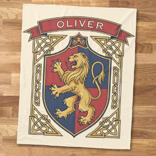 Königlicher Löwe Rampant keltischer Knoten Fleecedecke