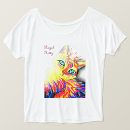 Königlicher Miezekatze-Frauen Spitzen T-Shirt