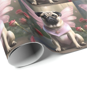 Königlicher Mops: Die Prinzessin-Fee verzauberter Geschenkpapier
