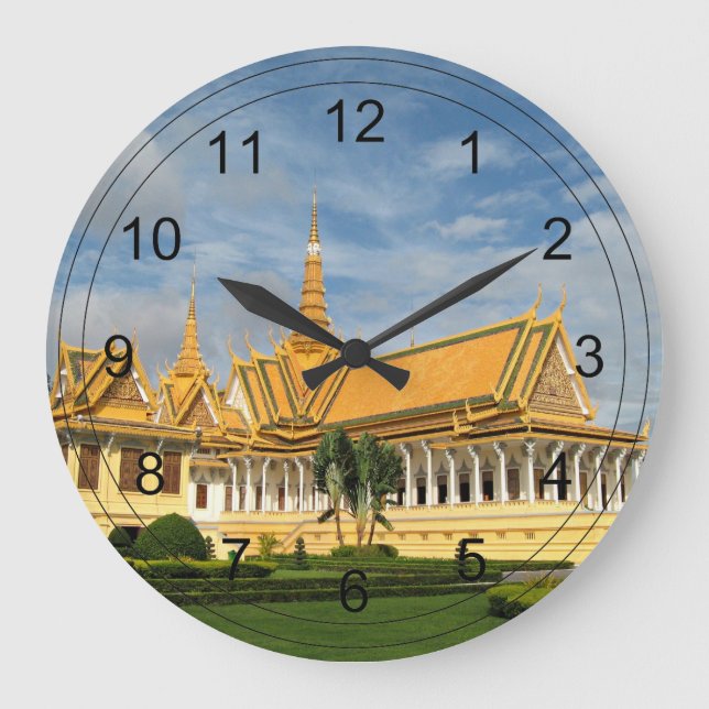 Königlicher Palast, Phnom Penh, Kambodscha - VIRGI Große Wanduhr (Vorderseite)