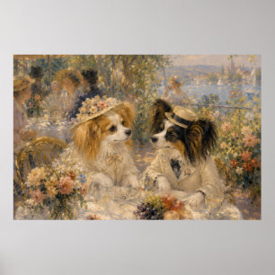 Königlicher Papillon-Garten-Fantasie-Ölgemälde Poster