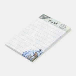 Königlicher Pfau und Hydrangea personalisiert Post-it Klebezettel