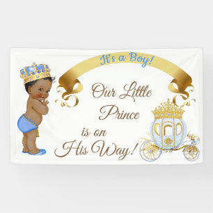 Königlicher Prinz Baby Junge Karre Blau Gold Banner