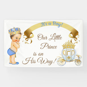 Königlicher Prinz Baby Jungenwagen Blau Gold Banner