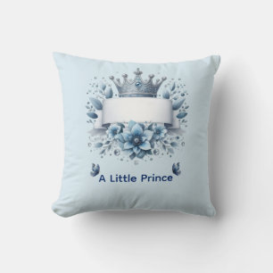 Königlicher Prinz Blaue Blumenkrone Wurfkissen Kissen