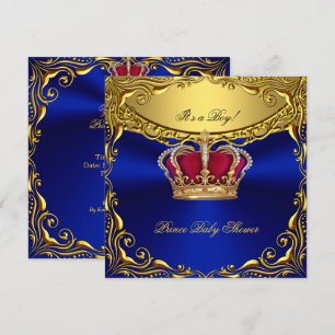 Königlicher Prinz Royal Blau Baby Shower Regal Rot Einladung