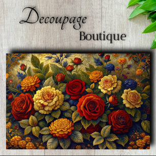 Königlicher Rosengarten-Decoupage Seidenpapier