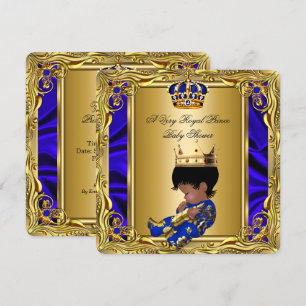 Königlicher Royal Blue Baby Shower Regaler Gold Ju Einladung