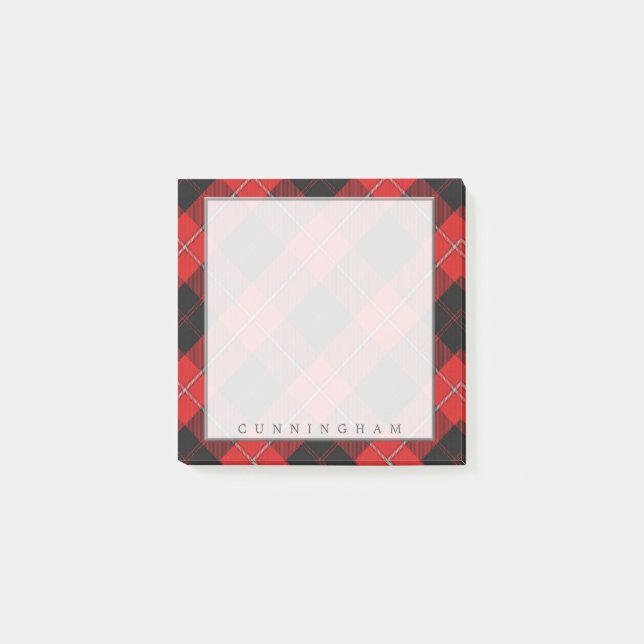 Königlicher schottischer Clan Cunningham Tartan Post-it Klebezettel (Vorderseite)