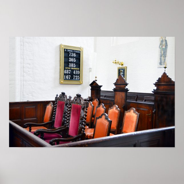 Königlicher Sitzplatz in der Kathedrale von Aarhus Poster (Vorne)