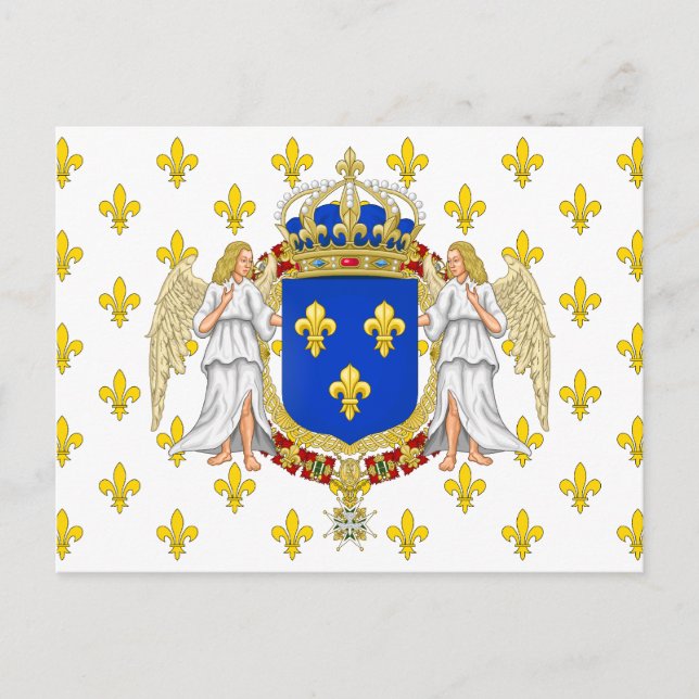 Königlicher Standard des Königreichs Frankreich, F Postkarte (Vorderseite)