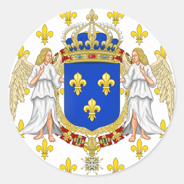 Königlicher Standard des Königreichs Frankreich, F Runder Aufkleber (Vorderseite)