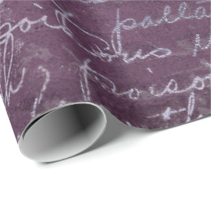 Königlicher Vintage Amethyst Purpur Alt Schrift Geschenkpapier