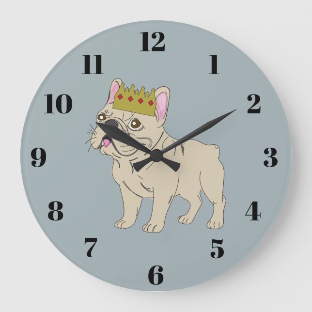 Königlicher Welpe Große Wanduhr (Vorderseite)