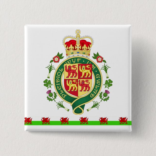 Königliches Abzeichen von Wales Button (Vorderseite)