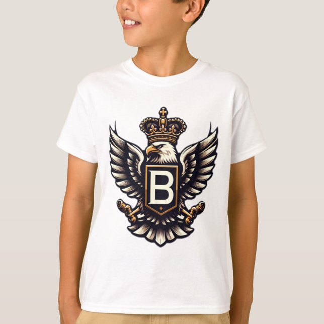 "Königliches AdlerEmblem mit Kronbrief B" T-Shirt (Vorderseite)