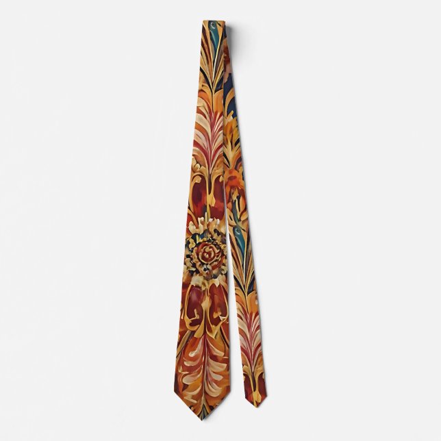Königliches Barock-Blumendesign Krawatte (Vorderseite)