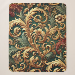 Königliches Barock-Blumenmuster Sherpadecke