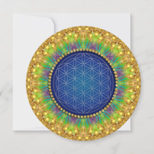 Königliches Blau Goldene Heilige Geometrie Brautpa Einladung