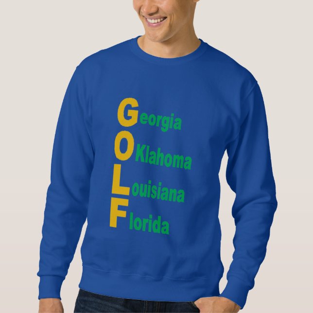 Königliches blaues Sweatshirt USA GOLF (Vorderseite)