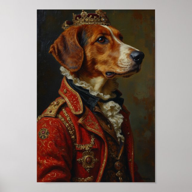 Königliches Englisch Foxhound-Porträt Poster (Vorne)