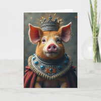 Königliches Ferkel-Geburtstagskarte