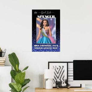 Königliches Glitter Glitz individuelles Pageant-Tü Poster