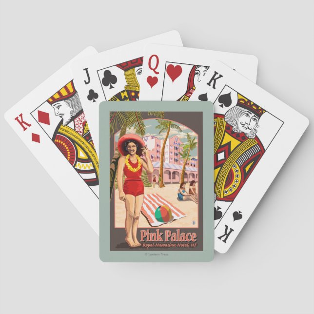 Königliches hawaiisches Hotel in Hawaii Spielkarten (Rückseite)
