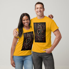 Königliches Karmesin 3D kalligrafische abstrakte W T-Shirt