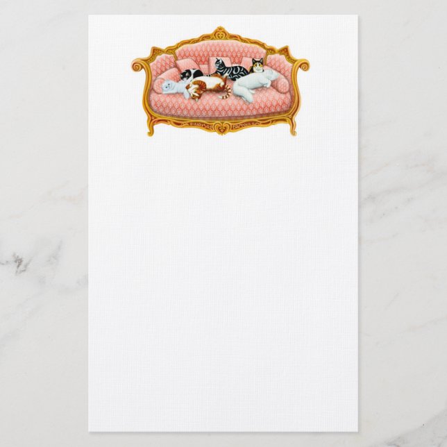 Königliches Katzen-Nickerchen-Briefpapier Briefpapier (Vorderseite)
