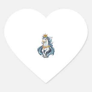 Königliches König-Einhorn (1) Herz-Aufkleber