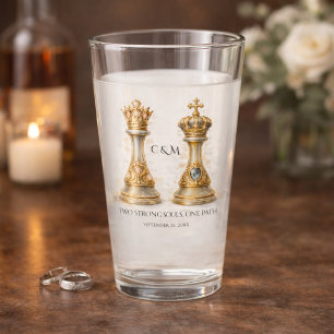 Königliches Königin-Paar-Hochzeits-Andenken-Glas Glas