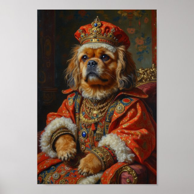 Königliches Lhasa Apso-Porträt Poster (Vorne)