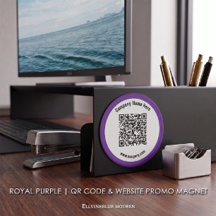 Königliches Lila benutzerdefinierter QR-Code & Web Magnet