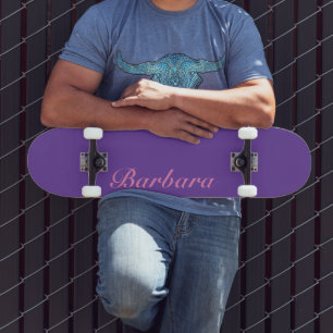 Königliches Lila Eleganter Name   Klassisch Trendi Skateboard
