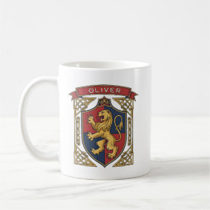 Königliches Löwen-Wappen mit keltischem Knotwerk Kaffeetasse