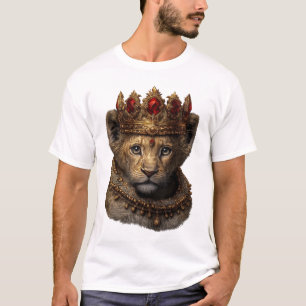 Königliches Löwenjungen-Kronen-T-Shirt – Elegantes T-Shirt