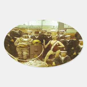 Königliches Marinemagische Laternen-Dia der Ovaler Aufkleber