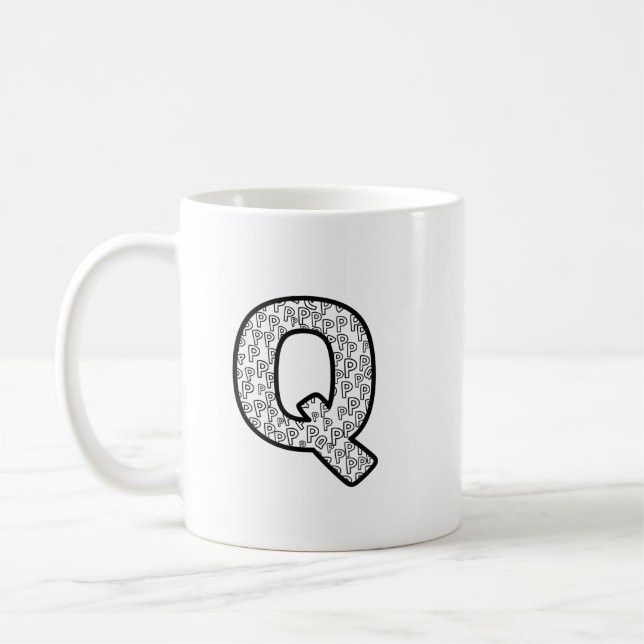 Königliches Monogramm Buchstabe Q - Minimalistisch Kaffeetasse (Links)