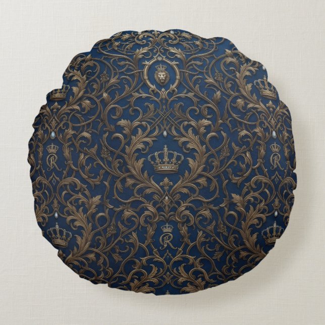 königliches Musterdesign Rundes Kissen (Vorderseite)