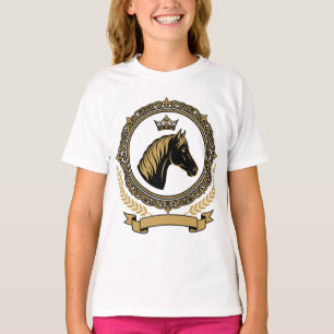 Königliches Pferdewappen mit goldenen Details T-Shirt