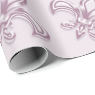 Königliches rosa metallisches Muster der Lilie Geschenkpapier