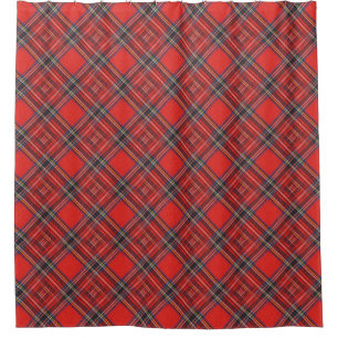 Königliches rotes Gewebe des Tartan-Plaid-Musters Duschvorhang
