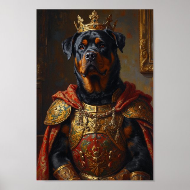 Königliches Rottweiler-Porträt Poster (Vorne)