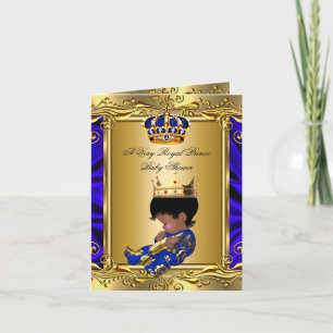 Königliches Royalblau Baby Shower Regal Gold Gefal Einladung
